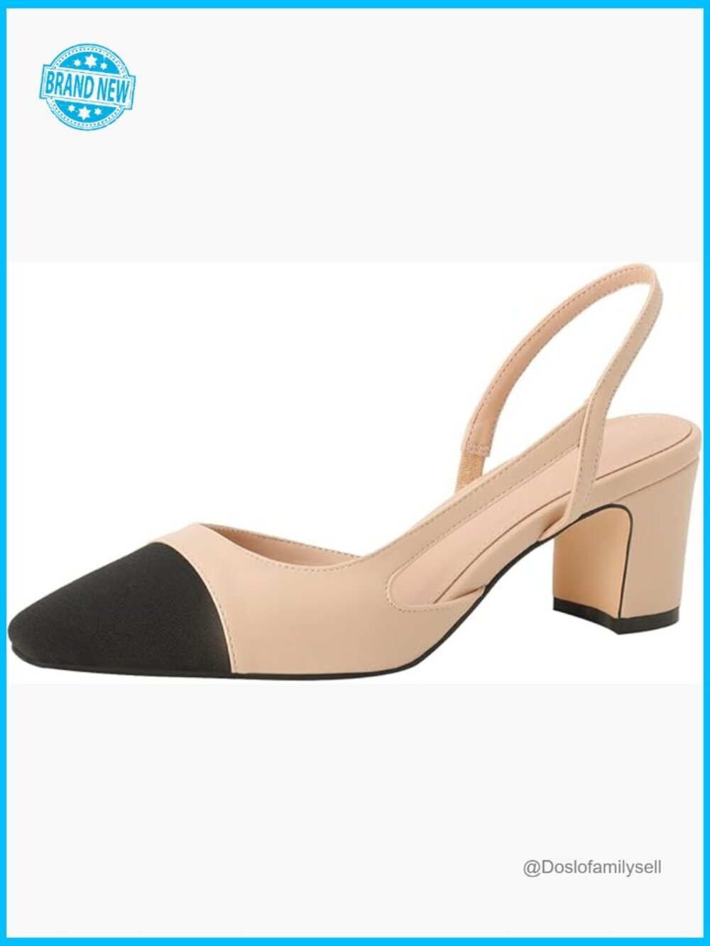 Chunky Heel Slingback Pumps Sexy Splicing Round Toe Wedding Dress Shoes Fashion